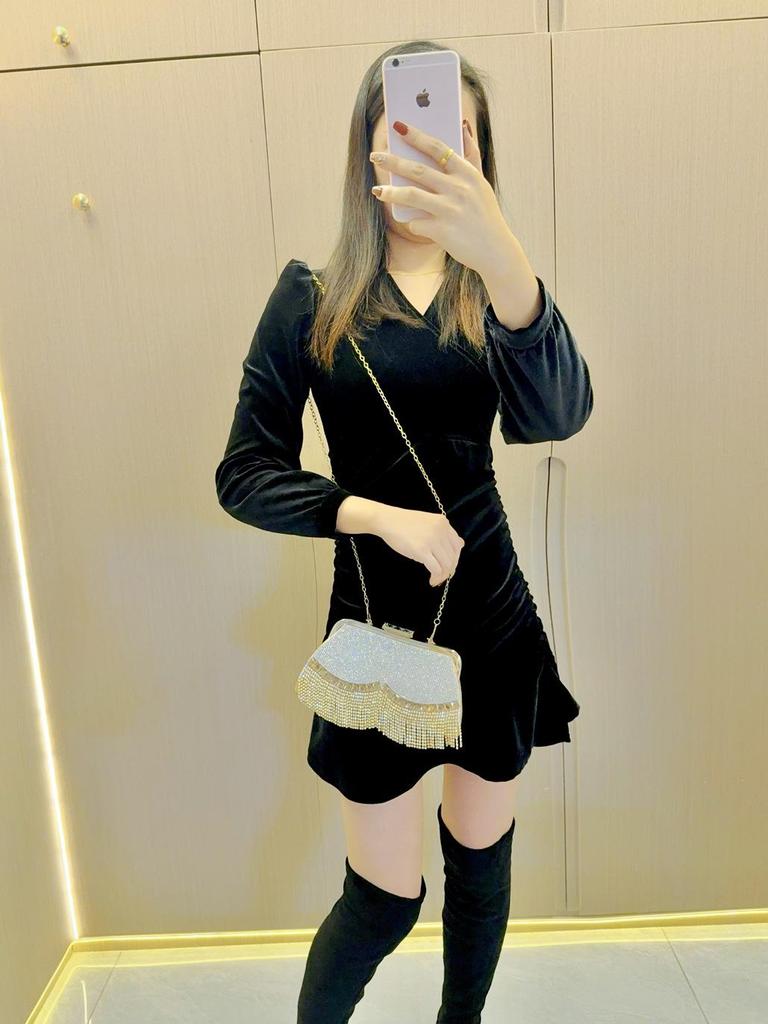 Glam Tassel Rhinestone Evening Handbag