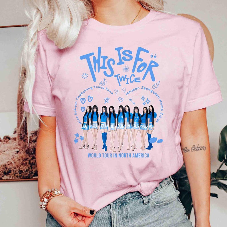 Ретро Футболка Twice This Is for World Tour, Футболка с участниками Twice Kpop, Футболка Twice World Tour, Футболка Twice TEN The Story Goes on, Подарок для Once