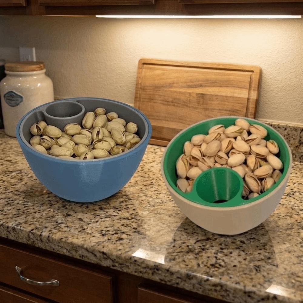 3D Printed Double Nut Bowl Round Berry Strainer Basket Practical Snack Serving Bowl Easy To Clean