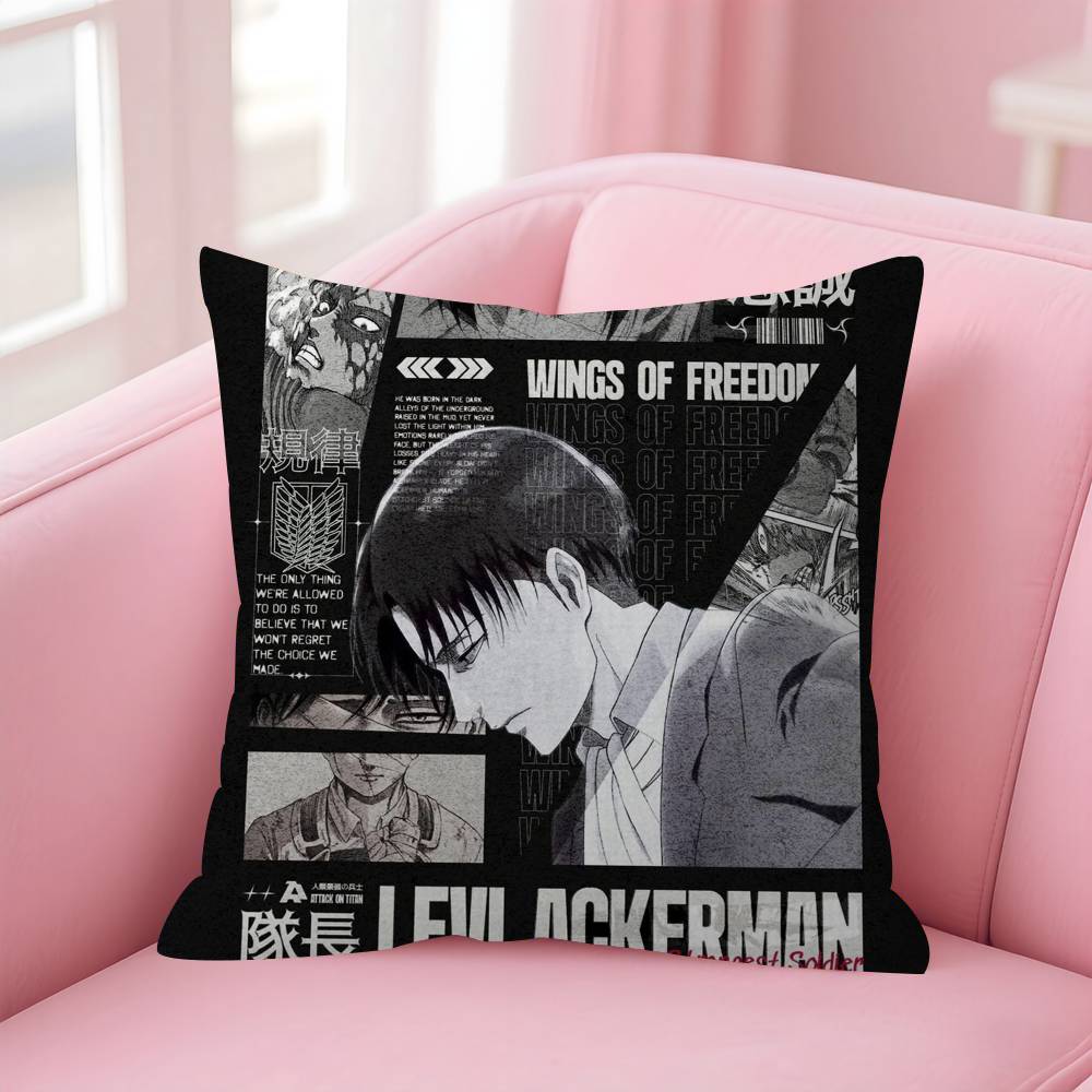 Anime Attack on Titan Levi Ackerman   Cushion Cover Car Throw Pillow Case For Sofa Car Christmas Gift