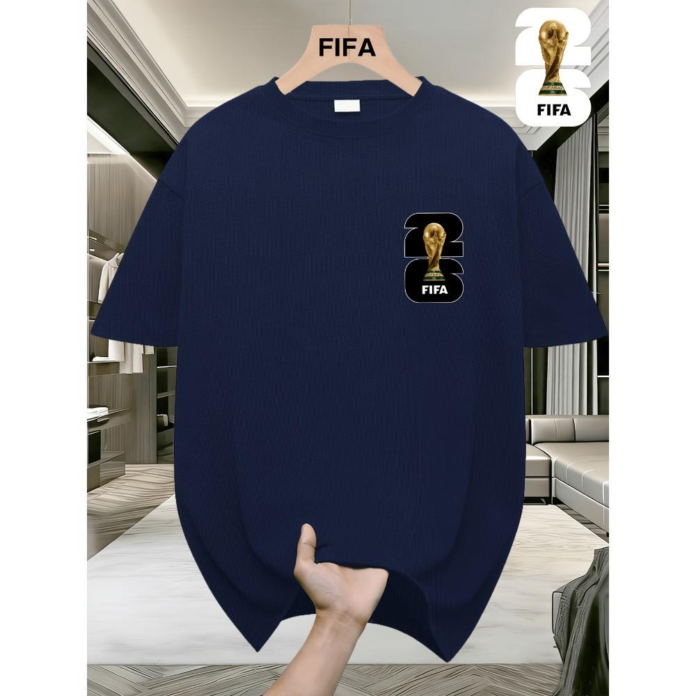 Модная мужская футболка с коротким рукавом на тему Чемпионата мира по футболу FIFA с принтом США, Канады и Мексики. Повседневная и удобная летняя футболка