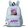 Детский рюкзак с заячьими ушками для девочек, Kpop Zoey Mira Rumi Rumi Mira Zoey, школьная сумка с принтом