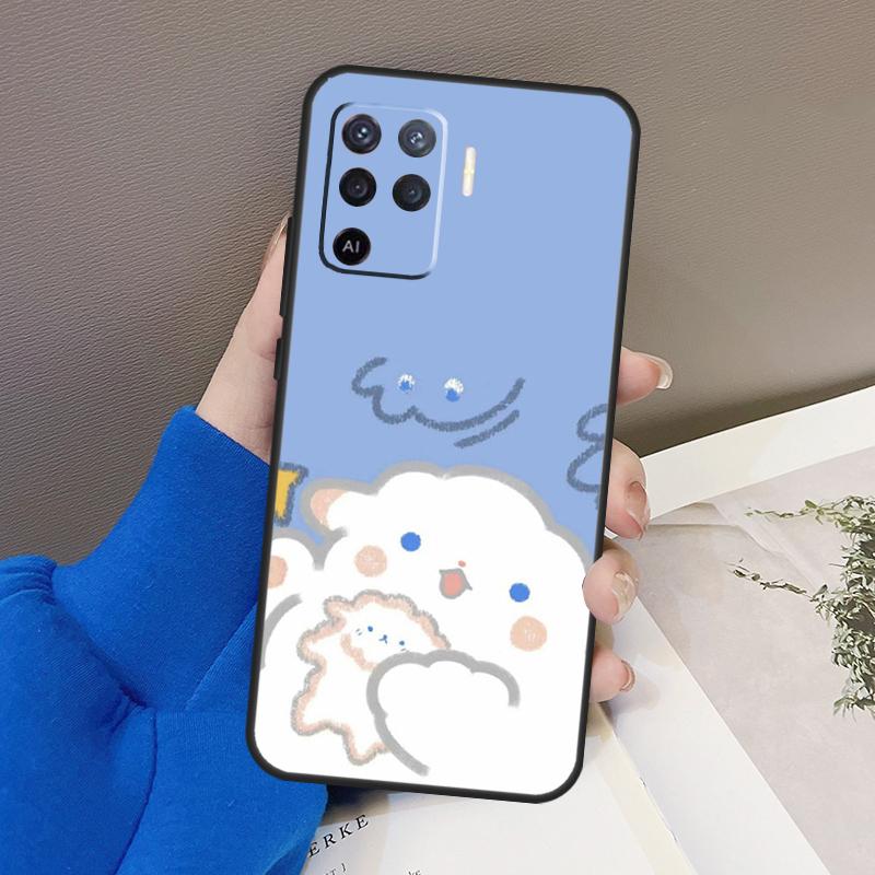 Чехол с корейской картиной маслом Kawaii Bears Rabbit для OPPO A5 A9 A31 A53 2020 A53S A1K A15 A16 A52 A72 A92 A83 A91 A54 A74 A94 Coque