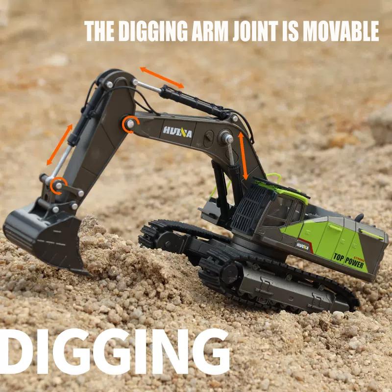 Huina 1721 1/50 сплав экскаватор детская игрушка мальчики моделирование падение устойчивый гусеничный инженерный автомобиль ручной крюк машина модель