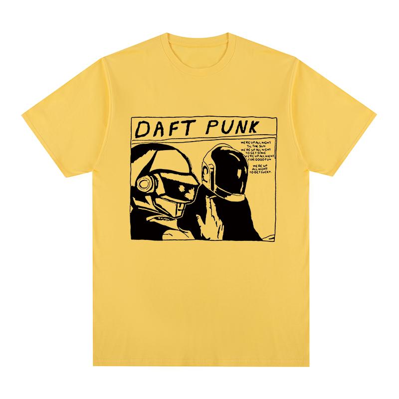 daft punk Vintage Tshirt French electronic music Clothing New Arrival Cotton Men T shirt New Tee Tshirt Womens Tops