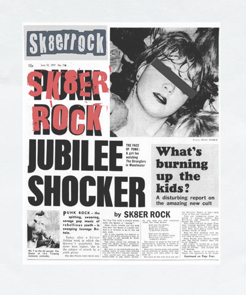 SK8ER ROCK Горящая Молодость Футболка ((белый))