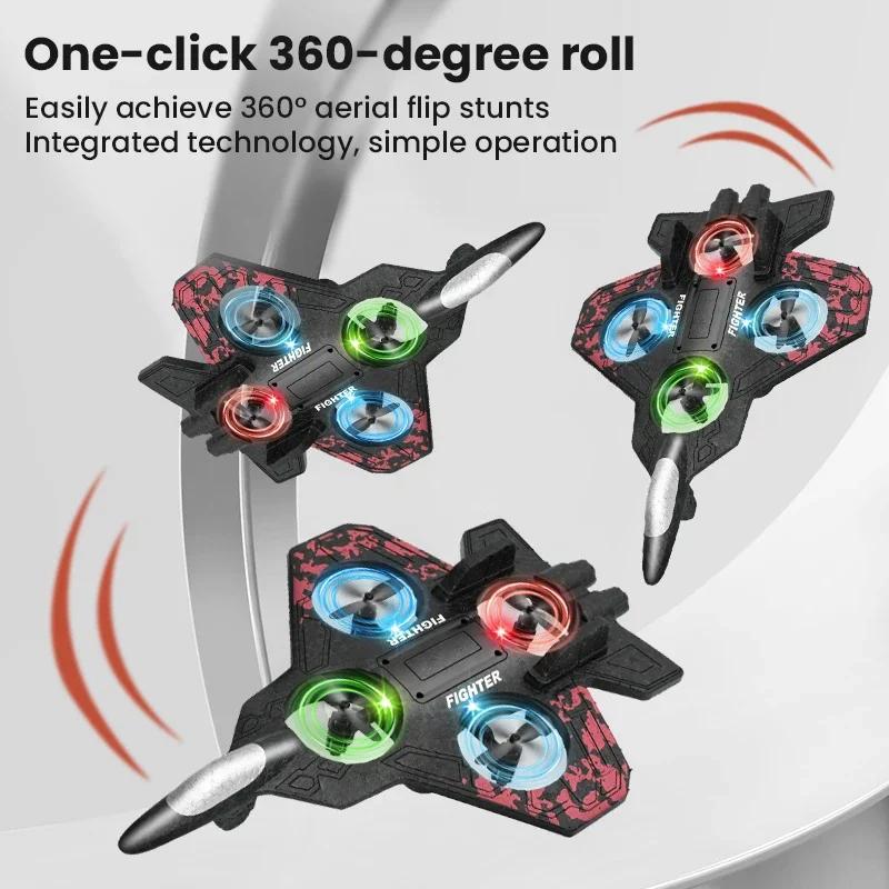 Радиоуправляемые самолеты Набор самолета 2,4 ГГц Самолет-истребитель с дистанционным управлением Планер из пенопласта Вертолет 360-градусный переворот Радиоуправляемая модель самолета Игрушки