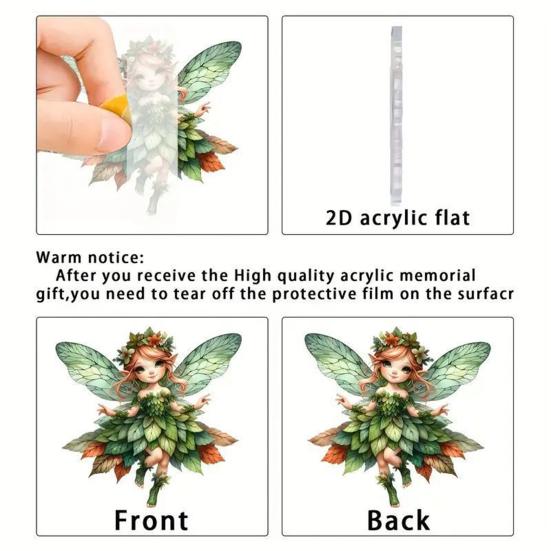 Christmas Tree Ornament with Lanyard Easy To Hang 2D Little Angel Girl Hanging Pendant Car Bag Keychain Decoration