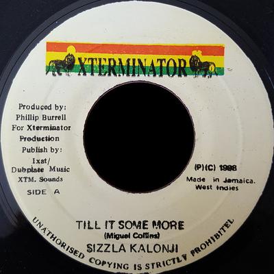 7-дюймовая пластинка SIZZLA - Till It Some More NONE XTerminator 1998 Ямайка Регги, Ска и Даб Б/У