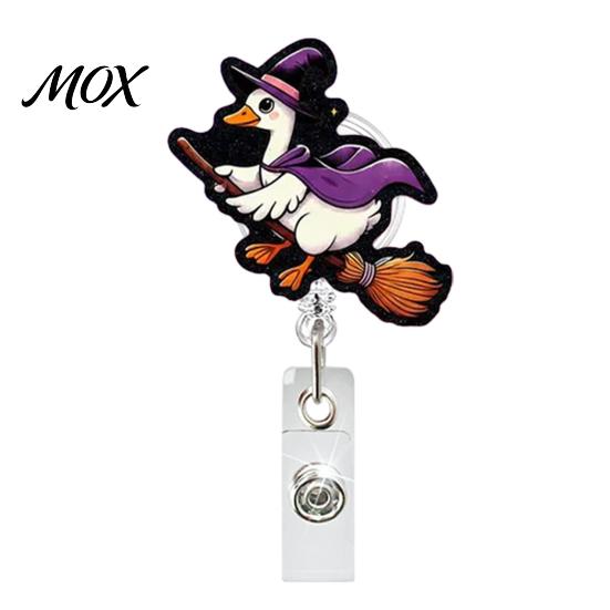 Glitter Pumpkin Badge Holder Retractable Holder, Halloween Acrylic Reel, Cute Ghost Reel with Rotating Hook ID Card for Nurse Doctor Teacher