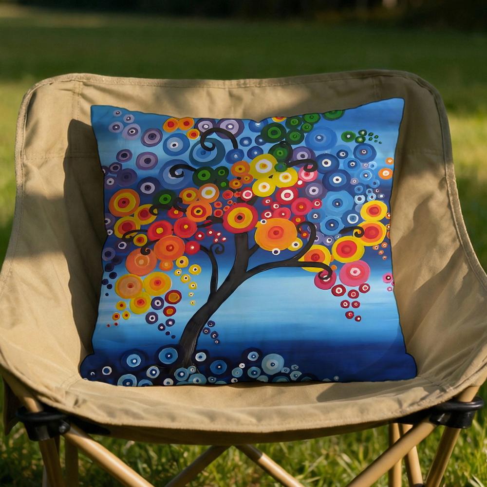 Colored Tree Cushion Cover Soft Reversible Durable Pillow Cover MultiScene Use for Home Car Daily Comfort
