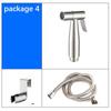 Bathroom Toilet Hanging Basket Bidet Sprayer Water Faucet Set Stainless Steel Shower Head Handheld Protable