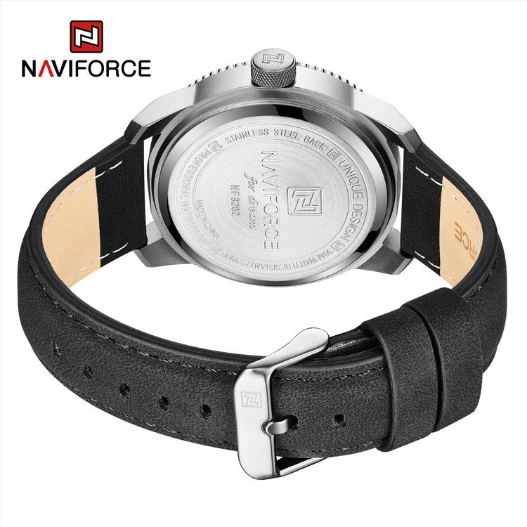 Naviforce NF9202 Креативные подарочные кожаные мужские часы Кварцевые модные спортивные наручные часы