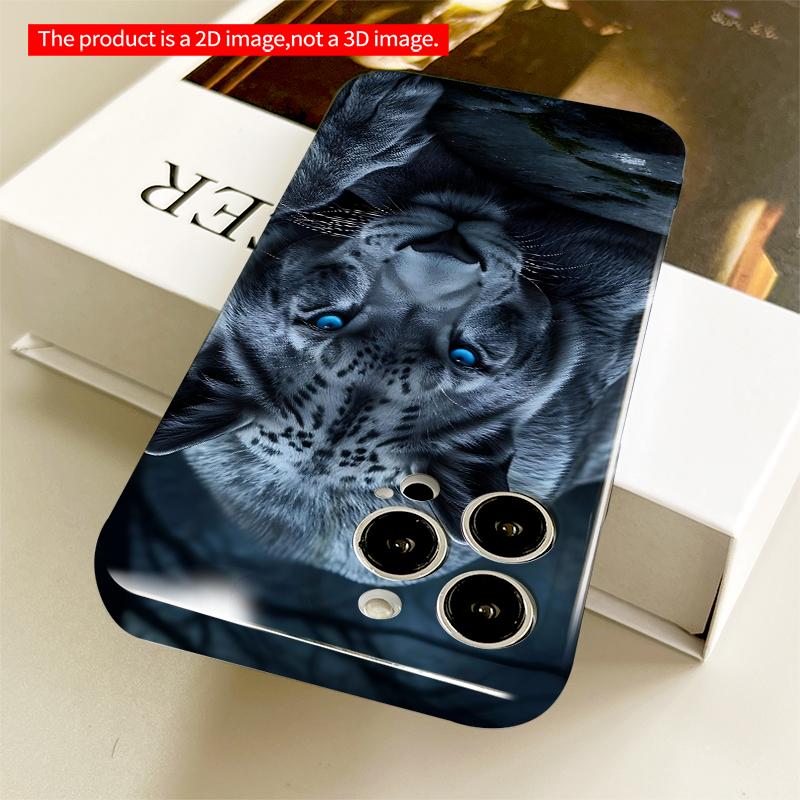 2DFlat Blue-Eyed Snow Leopard on Rock All inclusive film hard iPhone case, compatible with iPhone 18 Pro Max 17 16 15 14 13 12 11