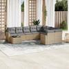 VidaXL Garden Lounge Set with Cushions 10 Pcs, Patio Sofas, Patio Furniture Set, Outdoor Furniture, Beige 3251796