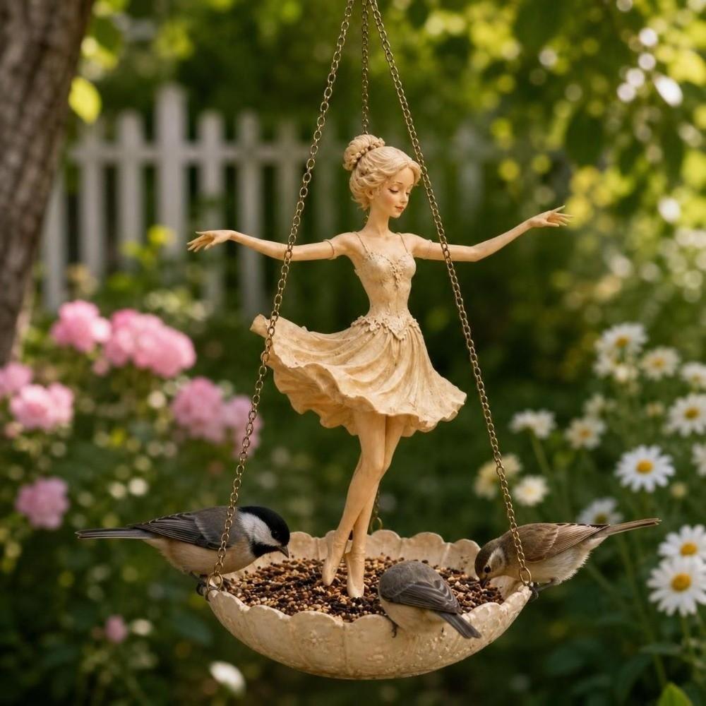Resin Ballet Dancer Hanging Planter Elegant Girl Hanging Plant Basket Indoor Decor