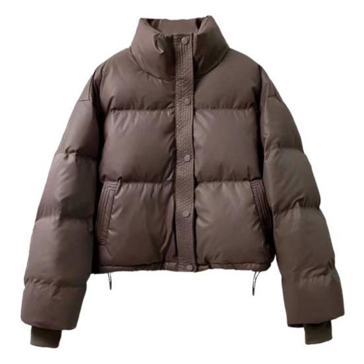 Winter Warm Down Coat Thickened Padded Jacket High Collar Windproof Long Sleeves Daily Outwear with Pockets Heat Retention Cotton
