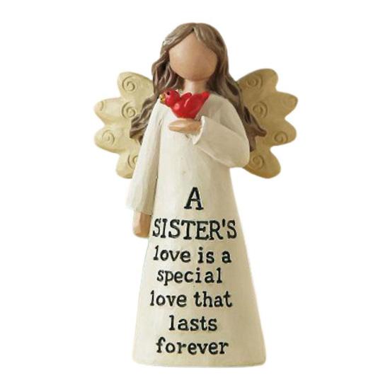 Angel Ornament Exquisite Workmanship Friendship Angel Statue Resin Angel Sculpture for Home Decoration