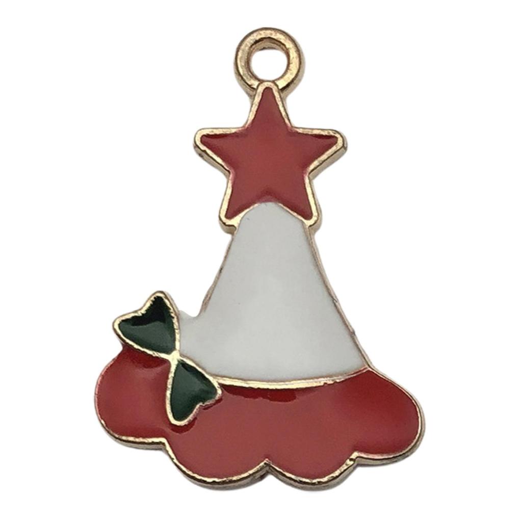Set of 50 Christmas Oil Drop Pendants: Cute Santa, Snowman, Tree DIY Jewelry Accessories