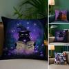 Halloween Cartoon Cute Purple Cat Pillow Case Printed Brushed Fleece Pillow Baby Skin-Touch Eco-Friendly Dye-Sublimat