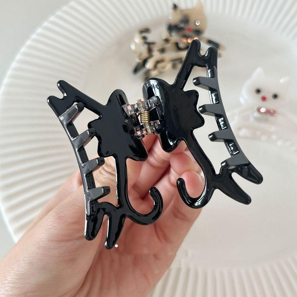 Acetate Animal Cat Hair Claw Cartoon Shark Clip Fashion Rhinestone Hair Clip  Girl
