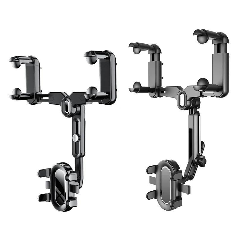 Universal Car Phone Holder Rearview Mirror Phone Holder Adjustable Navigator Bracket 360 Rotatable Retractable For Car Mobile