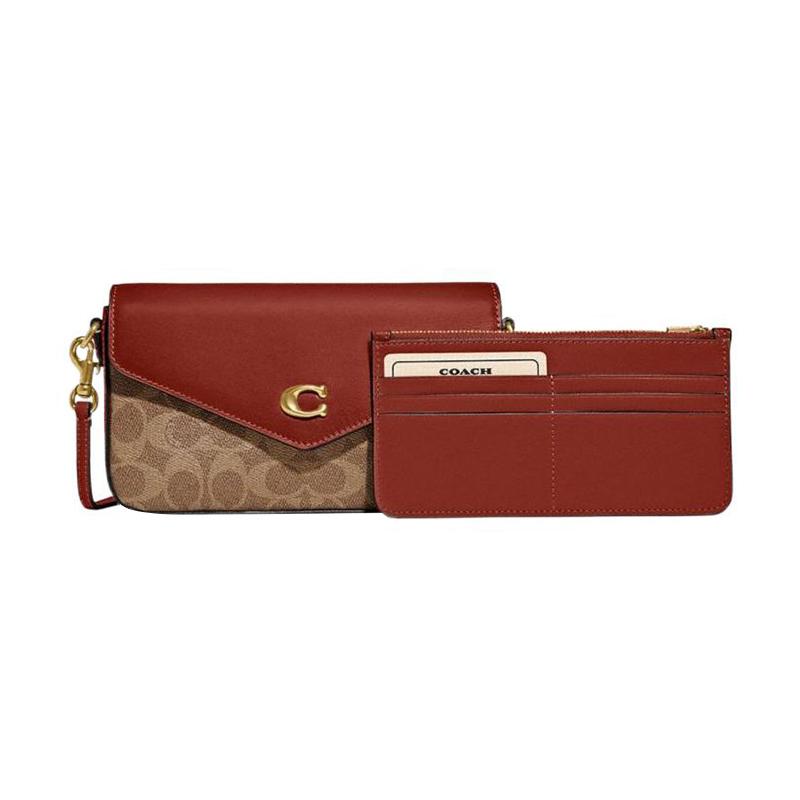 COACH crossbody bag Wyn 20 C label flip-up snap button color matching classic presbyopia canvas with leather envelope shoulder small size women's