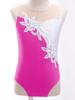 Круглый вырез танцевальный тренировочный купальник для детей девочек сетчатый пэчворк блестящие пайетки боди без рукавов комбинезон