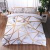White Gold Marble Pattern Bedding Collection Modern 3D Duvet Cover Collections Comforter With Bed Linen Twin Queen King Single Size Fashion Luxury