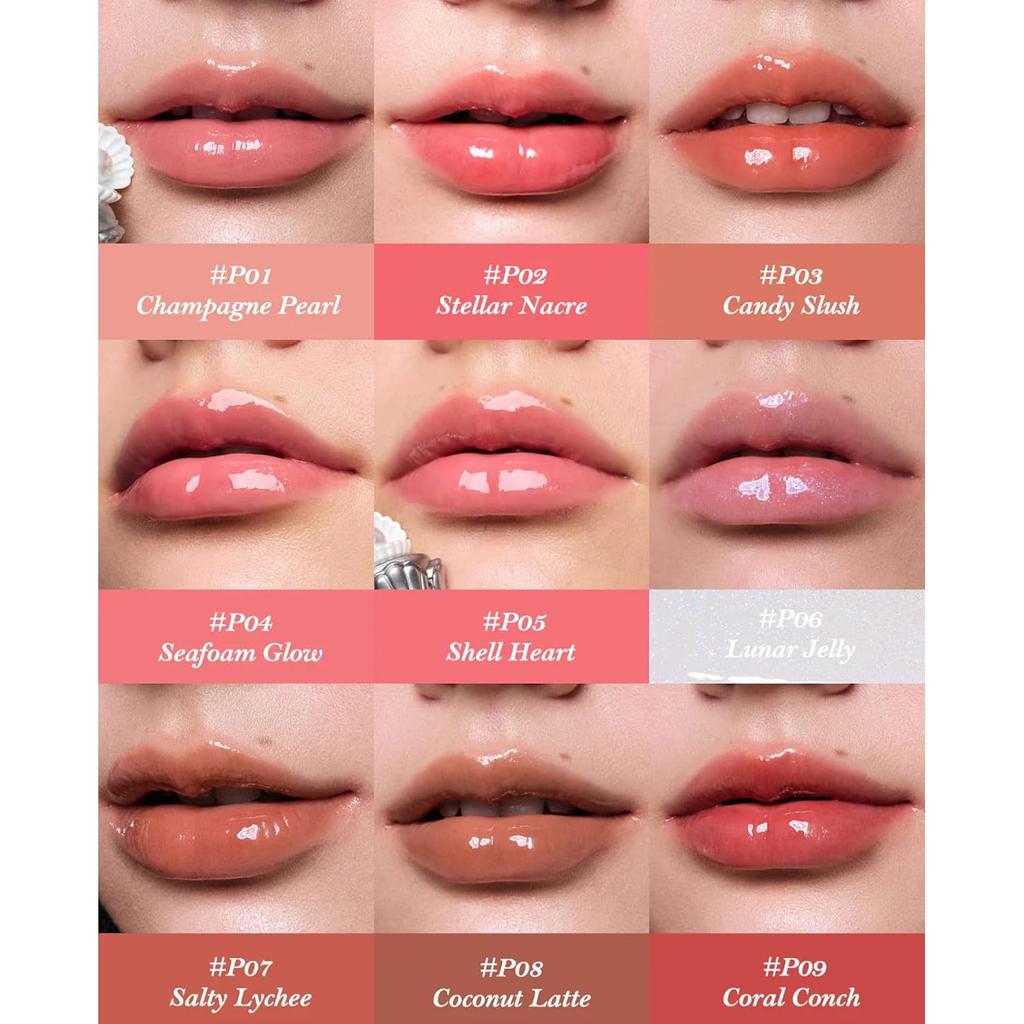 Цветочный Знает Ракушечный Драгоценный Питательный Блеск для Губ, 0,16 жидкой унции(P01 Шампанское Жемчужное)