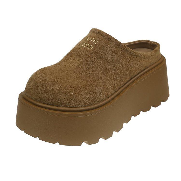 [Youshilai] Маленькие шлепанцы на толстой подошве с увеличением роста для женской коллекции весна 2025, новые, с характером Баотоу, универсальные, на одной педали