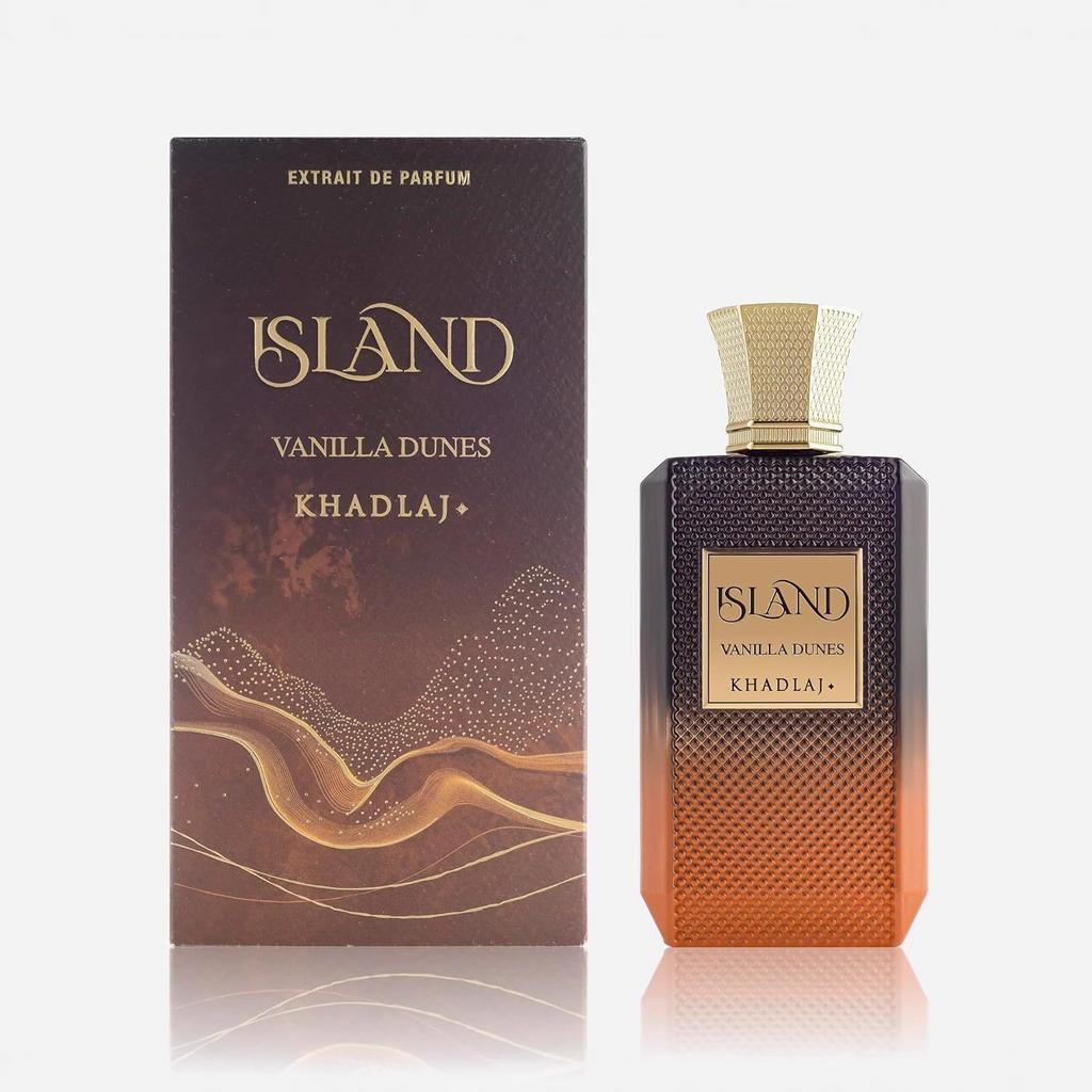 Khadlaj Island Vanilla Dunes Extrait de Parfum 100ml – Warm Spicy Vanilla Unisex Fragrance, Long-Lasting Gourmand Scent