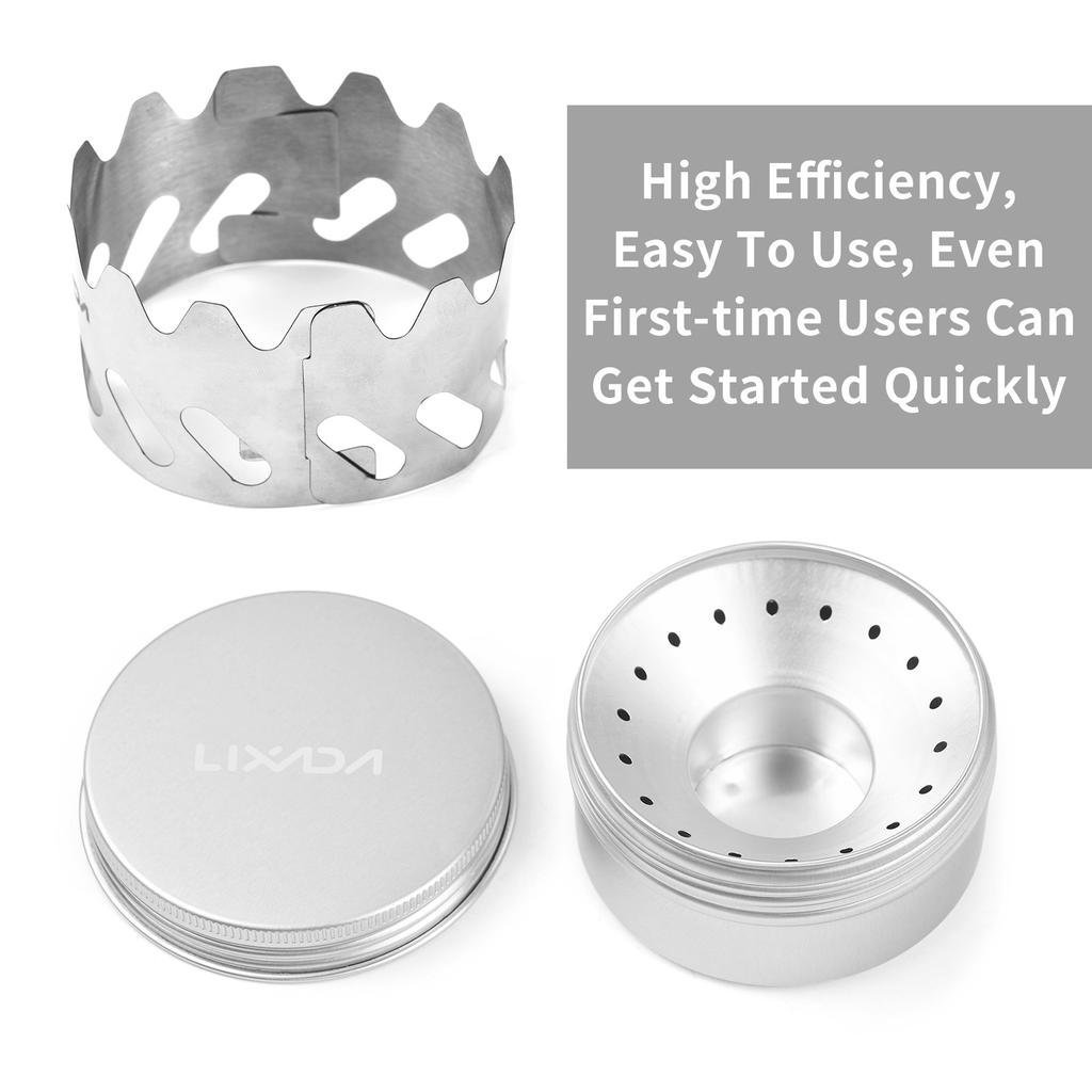 Мини-горелка для бэкпакинга 80 мл Алюминиевая спиртовая горелка с маленьким ветрозащитным экраном из нержавеющей стали Портативная походная плита для