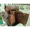 Подлинная винтажная козья кожа COMBO Motorcycle 3 Saddle Bag Panniers Передняя вилка
