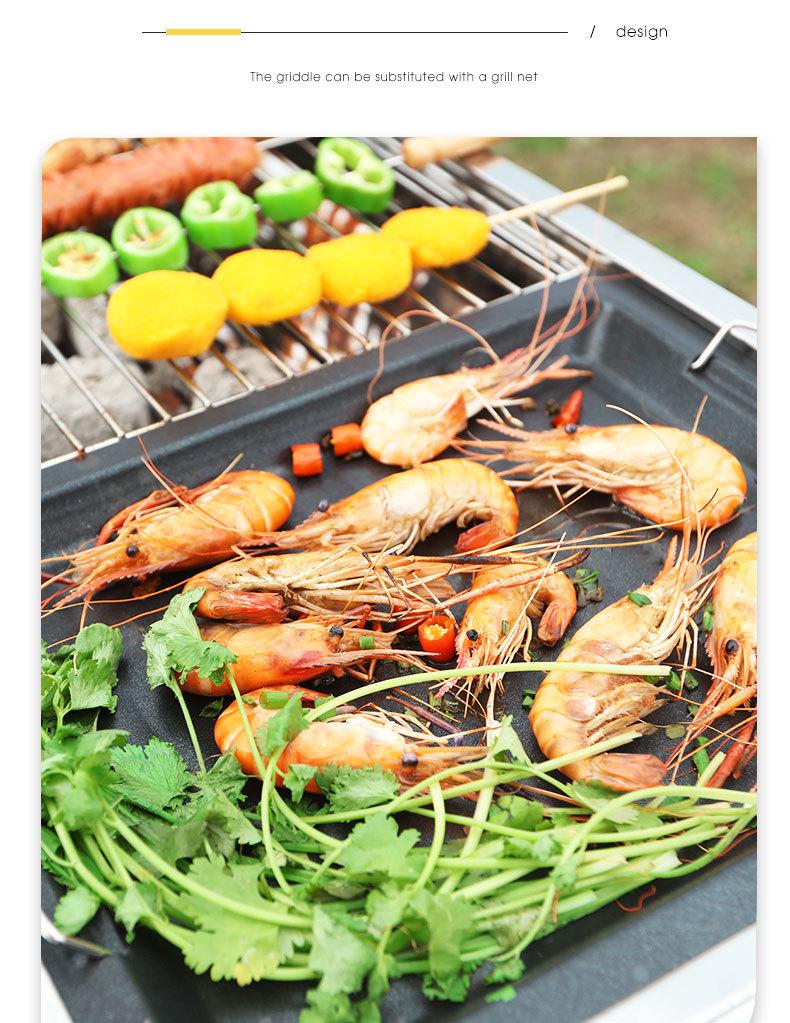 Large Portable Stainless Steel Charcoal BBQ Grill - Outdoor Folding Patio Oven