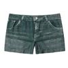 Women Shorts High Stretchy Imitation Denim Short Leggings with Pockets Tight Fitting Summer Shorts Daily Wear