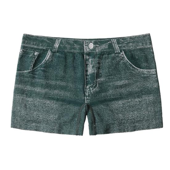 Женские шорты из искусственного денима с высокой эластичностью, короткие леггинсы с карманами, облегающие летние шорты для повседневной носки