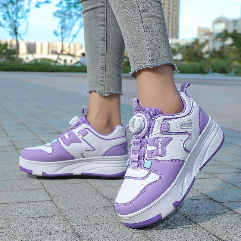 4 Wheel Skating Shoes Speed Roller Skate Children's Deformation Roller Skating Shoes Sports Wheel Shoes Dual-use Racing Sneaker