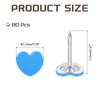 80Pcs Upholstery Tacks Metal Heart-shaped Thumb Tacks Upholstery Nails for Furniture Wall Decorative  DIY Project Home Decor