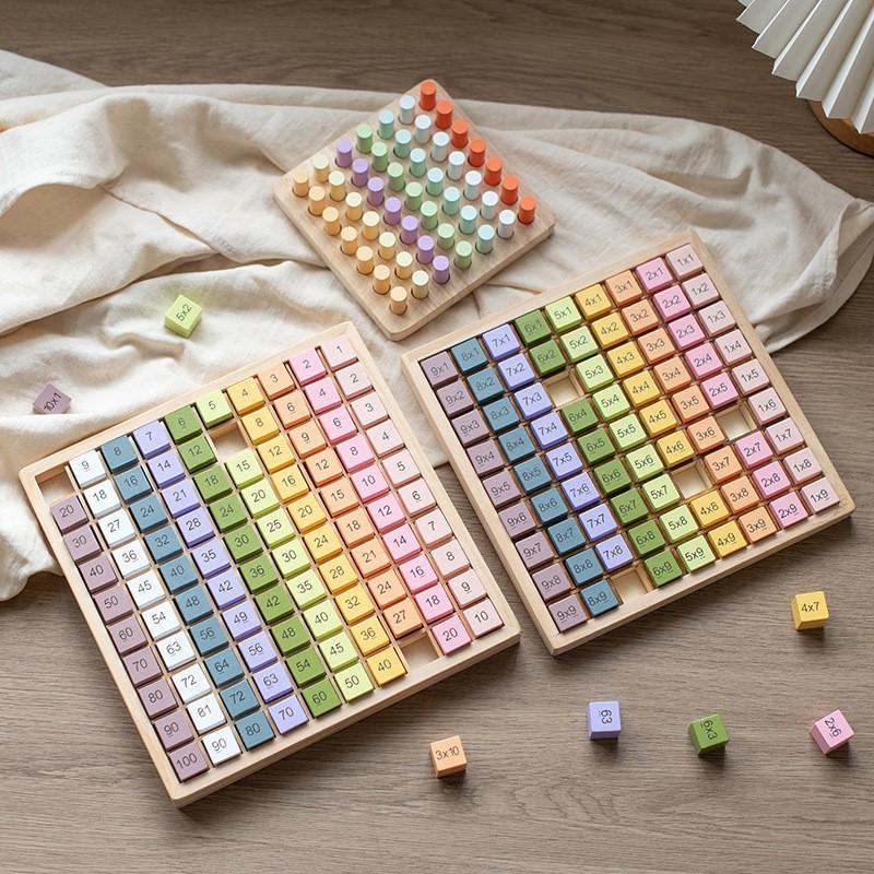 Wooden 99 Multiplication Table Digital Exercise Calculation Children's Puzzle Early Education Learning Board
