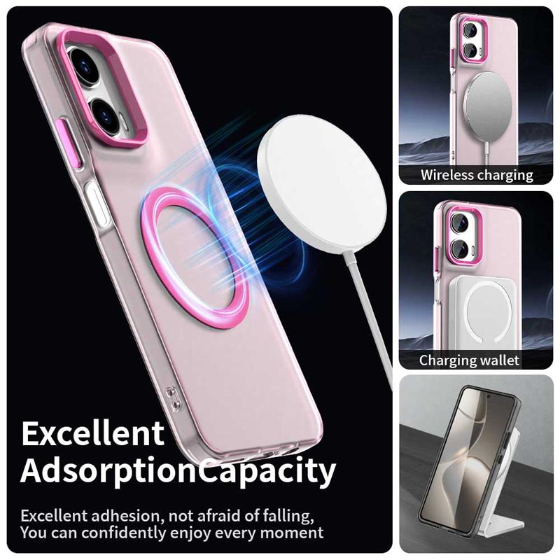 Чехол для Moto Edge 50 Neo Matte Skin Feeling, прозрачные магнитные чехлы для Motorola Edge 50 Neo, беспроводная зарядка, чехол Magsafe, чехол