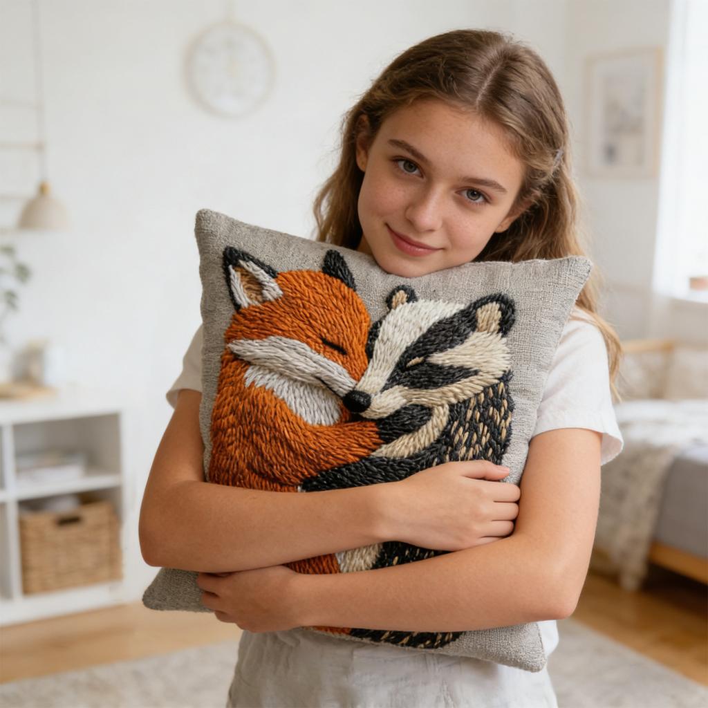 Single-sided Imitation Embroidery Printed Pillowcase With A Two- Design, Perfect For Home And Living Room Decoration.