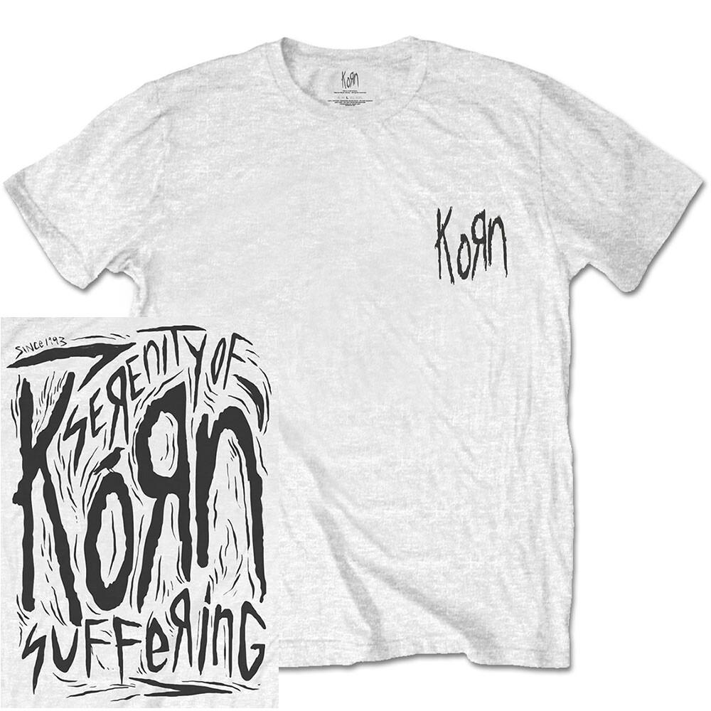 Korn Scratched Type White Shirt S M L XL XXL Official Band Merch