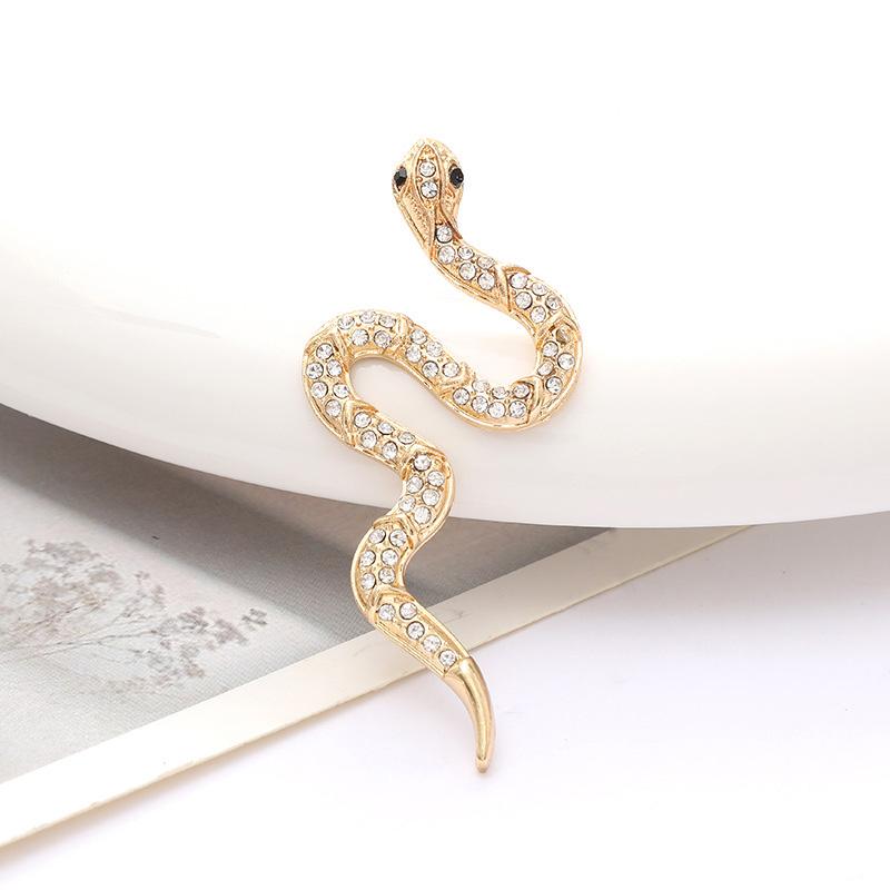 1 шт. булавки для воротника со стразами из цинкового сплава, подарочные украшения для вечеринок, аксессуары, брошь в виде змеи, винтажный значок на лацкан, роскошный зеленый унисекс