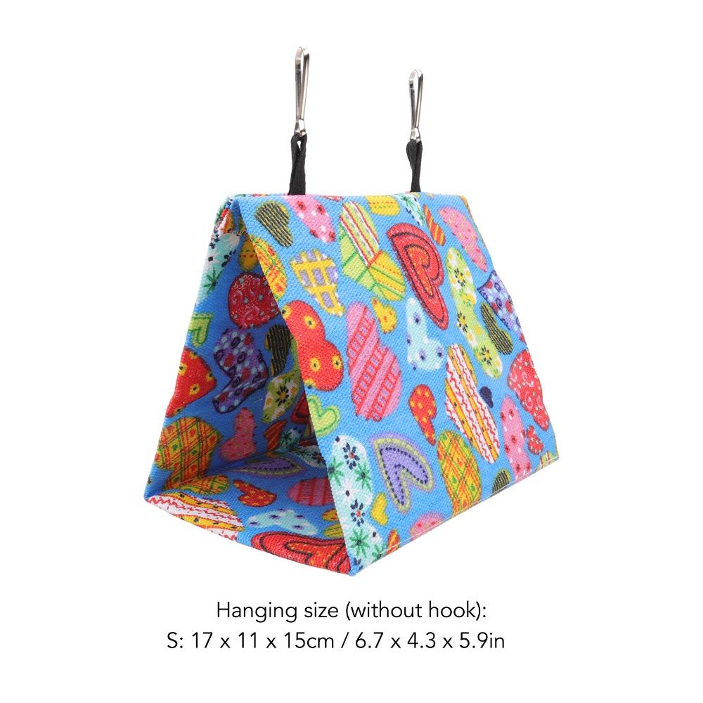 Hanging Hooks Bird Tent House Colorful Canvas Hanging Bird Cave Parakeet Snuggle Hut For Cockatiel