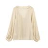 ZR1116 European and American Summer New Women's Clothing Laminated Decorative Ruffle Edge French Long-sleeved Shirt and Top