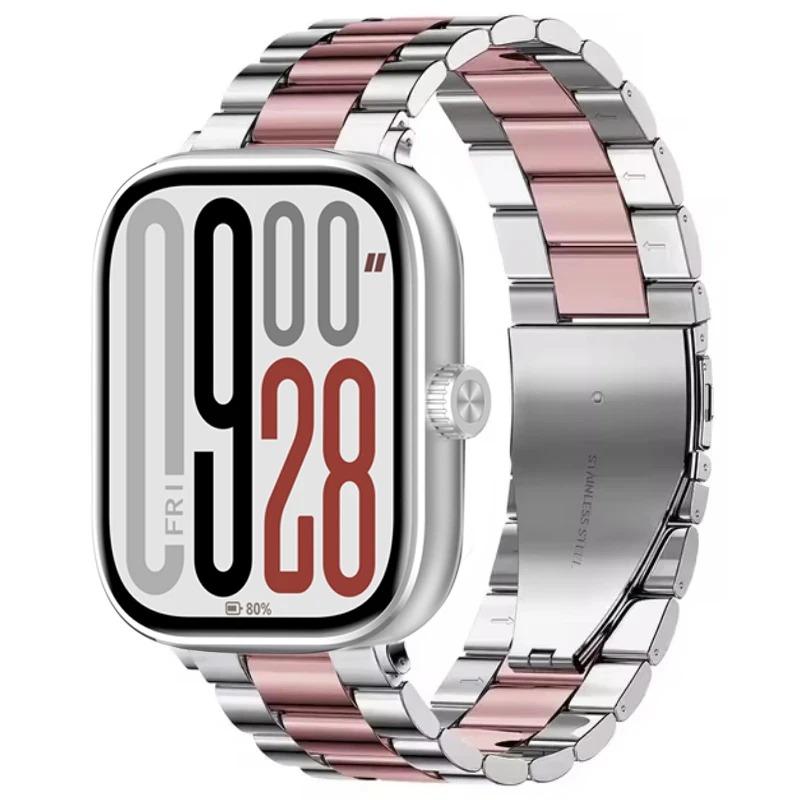 Металлический ремешок для Redmi Watch 5/Redmi Watch 4 Регулируемый браслет из нержавеющей стали для Xiaomi Mi Band 9 Pro/Mi Band 8 Pro