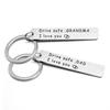 Stainless Steel Drive Safe Key Chain Key Ring For Family Mom Dad Keychain Gift Accessories Father's Day Mother's Day