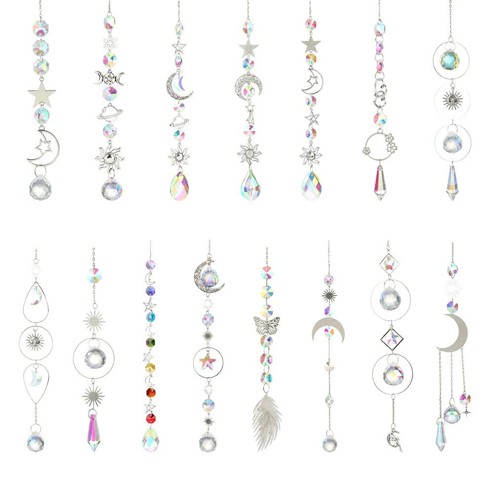 Ornament Curtains Embellishment Hanging Prisms Pendant Star Moon Crystal Wind Chime Sun Catcher
