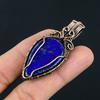 Vintage Style Lapis Lazuli Copper Wrapped Pendant  Artisan Handmade Blue Stone Jewelry For Gift